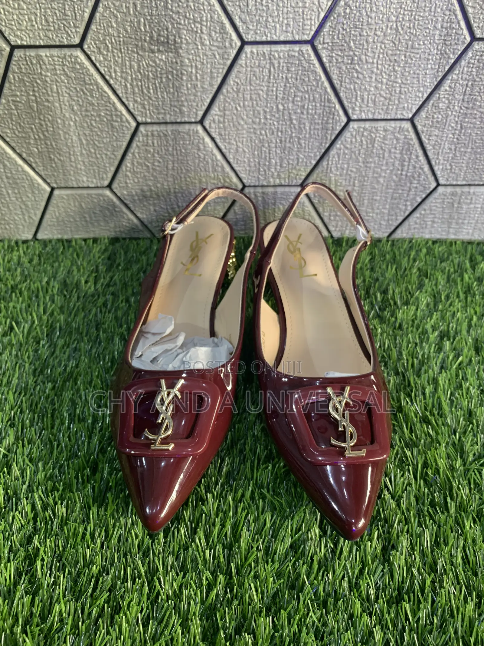 YSL Patent Slingbacks