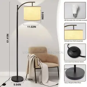Nice Arc Modern Floor Lamp With Adjustable Hanging Lamp Shade