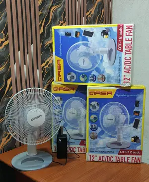 QASA 12-Inch AC/DC Table Fan + FREE Cord