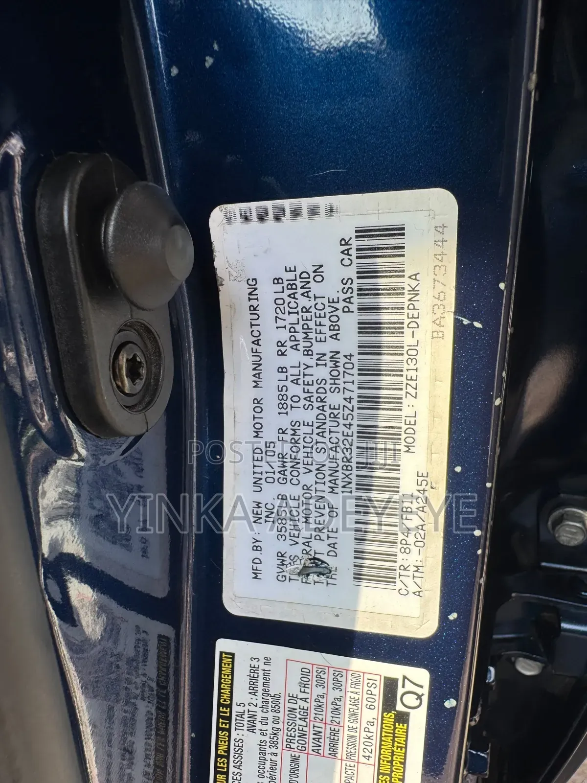 Toyota Corolla 2005 Blue