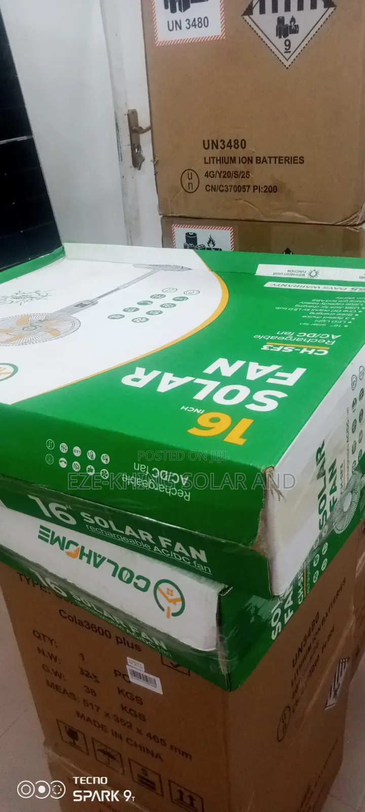 Cola Solar Rechargeable Fan