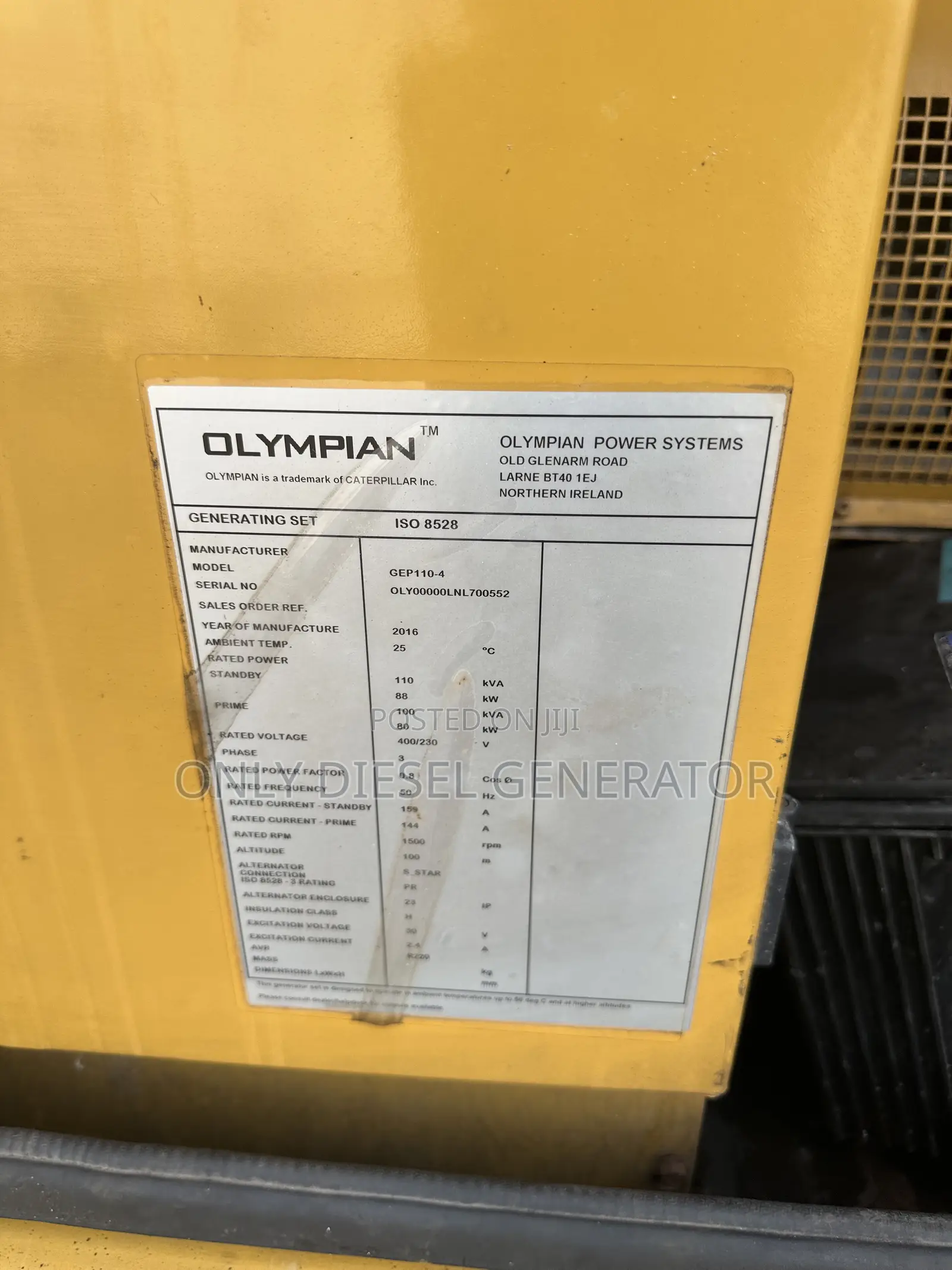 100 Kva Mantrac Soundproof Generator