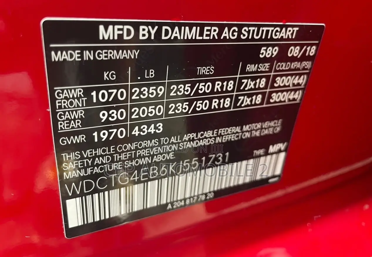 Mercedes-Benz GLA 250 2018 Red