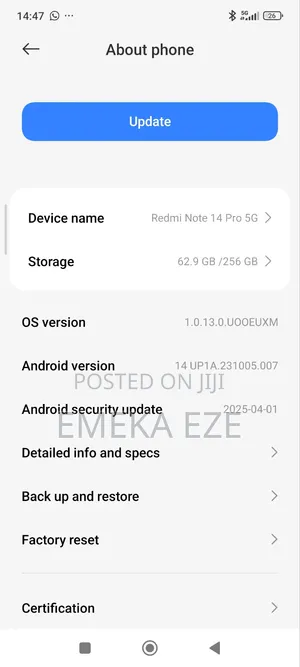 Xiaomi Redmi Note 14 Pro 5G 256 GB Black