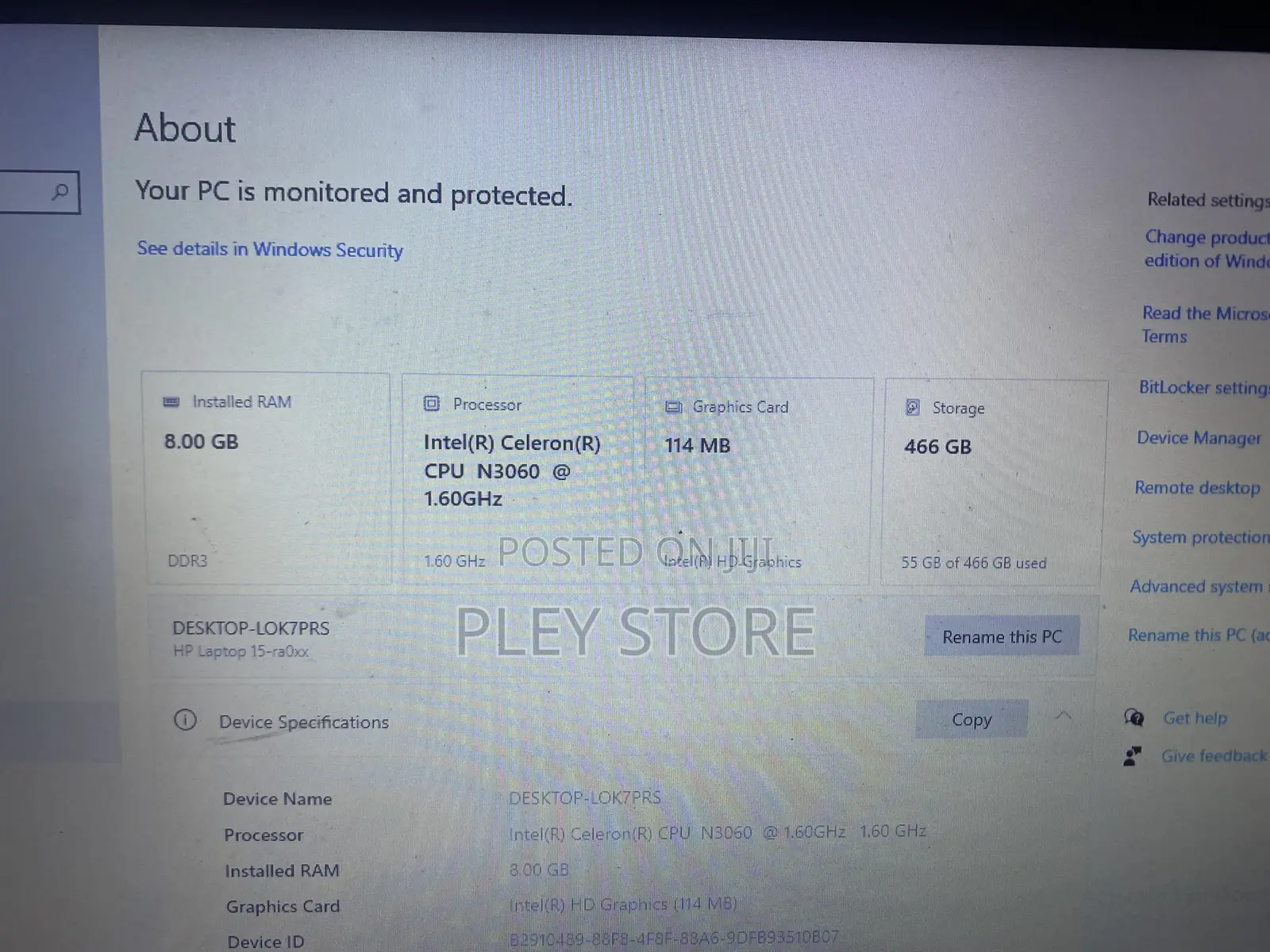 Laptop HP 15 8GB Intel Celeron HDD 500GB