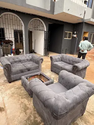 Quality Grey Chesterfield Sofa Set for Sale