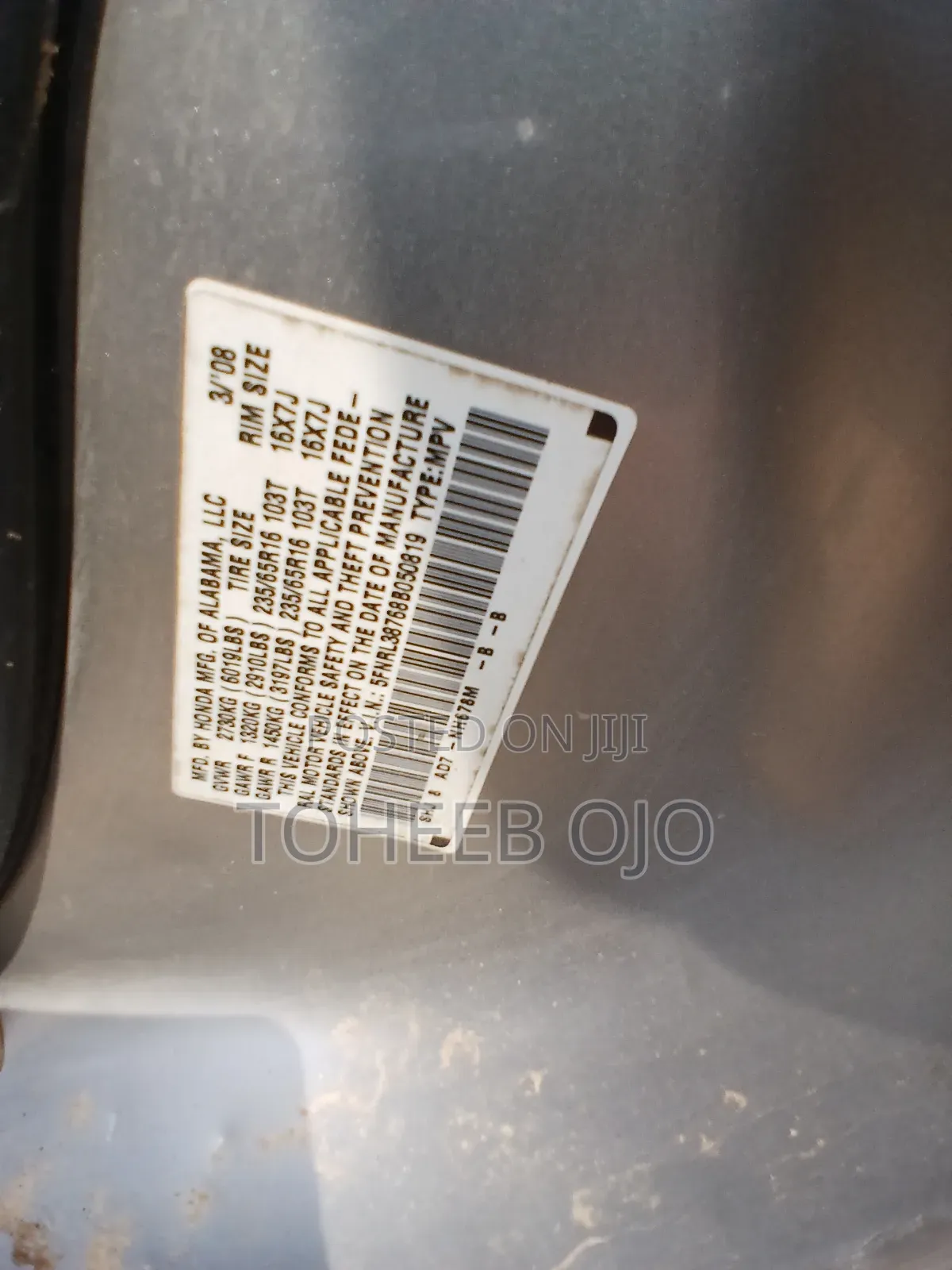 Honda Odyssey 2008 Silver