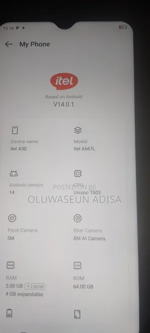 Itel A50 128 GB Black