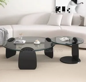Strong Quality 2in1 Wooden Leg Glass Top Centre Table