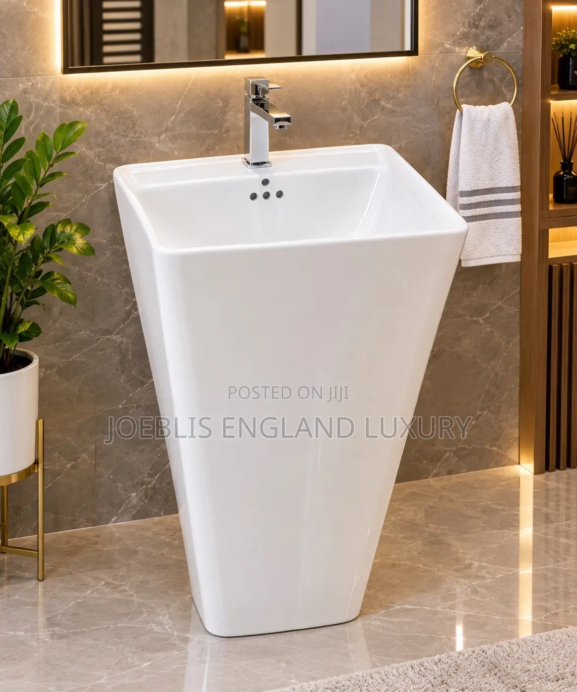 White Standing Wash Hand Basin