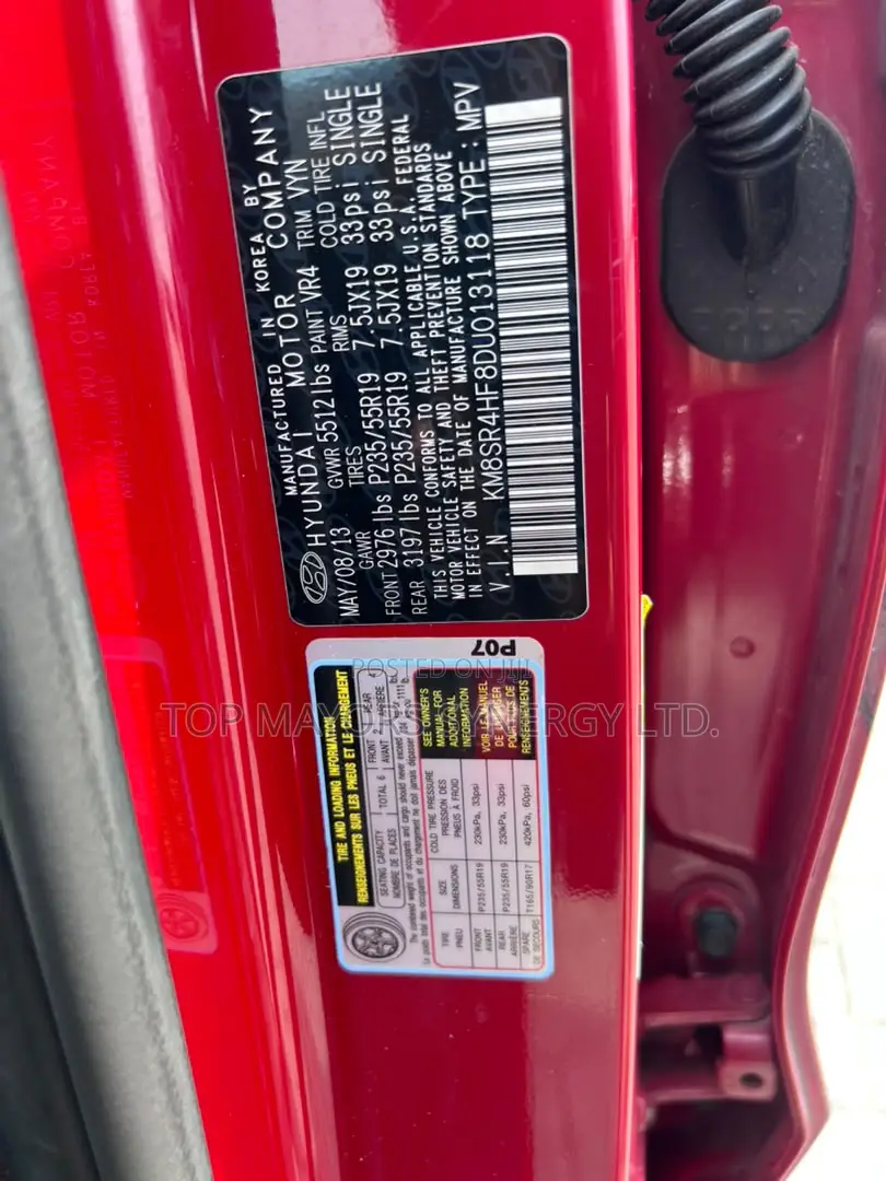 Hyundai Santa Fe 2013 Red