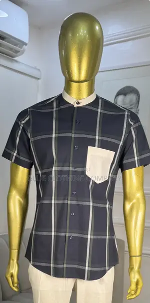Navy Blue Plaid Shirt