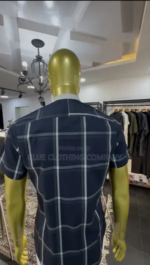 Navy Blue Plaid Shirt