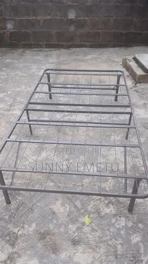 Foldable Single Iron Bed - Neatly Used