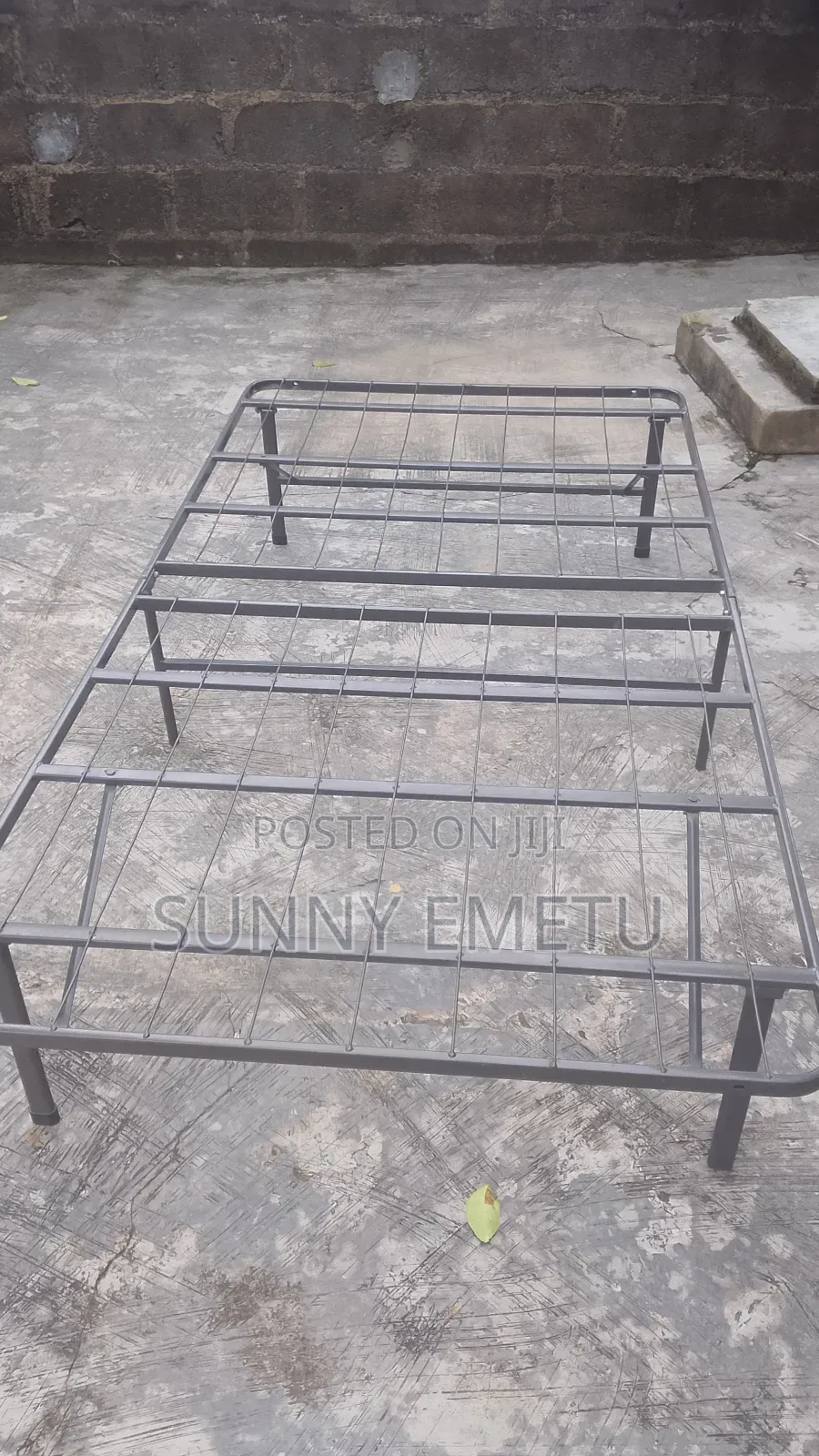 Foldable Single Iron Bed - Neatly Used