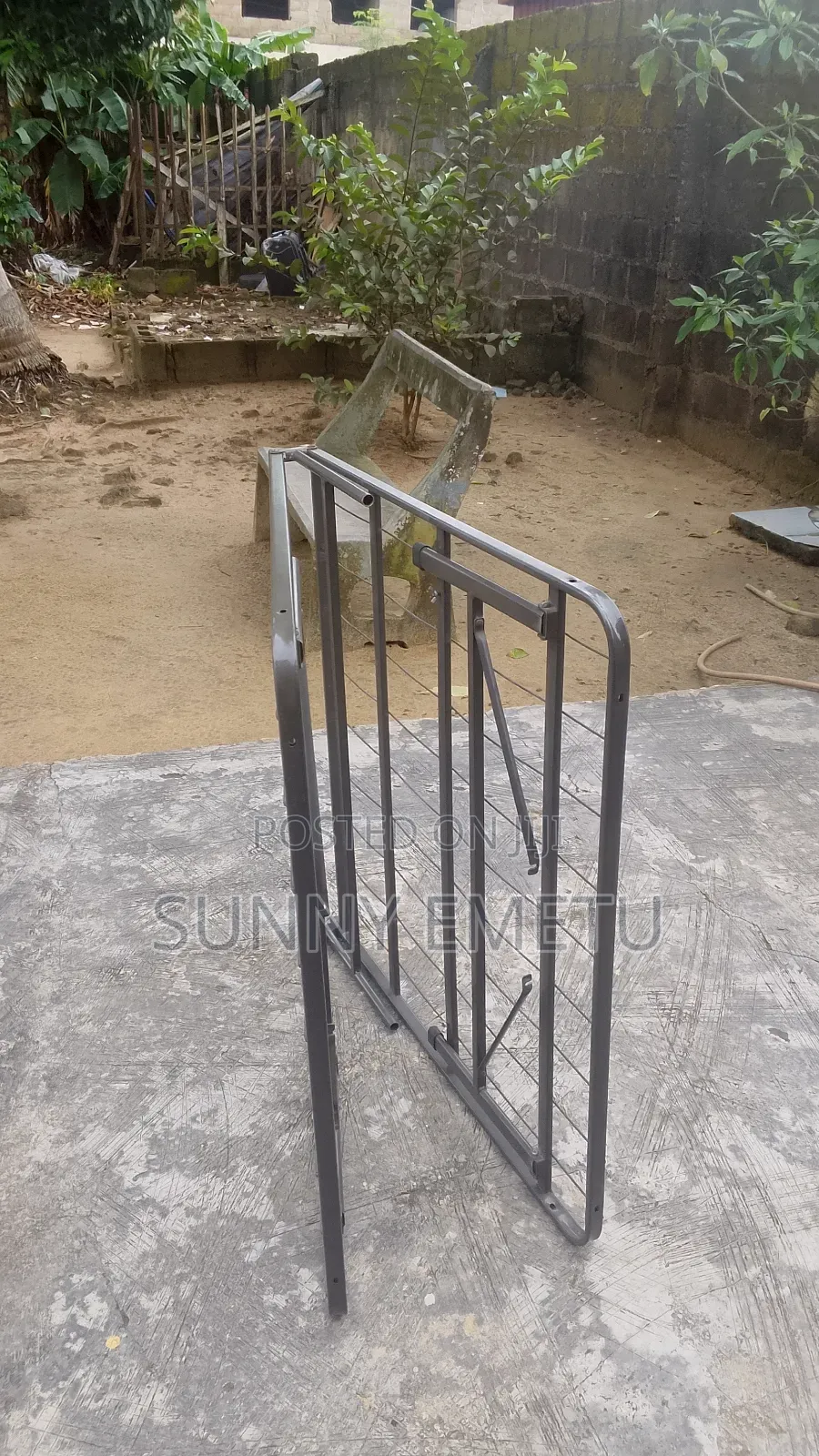 Foldable Single Iron Bed - Neatly Used