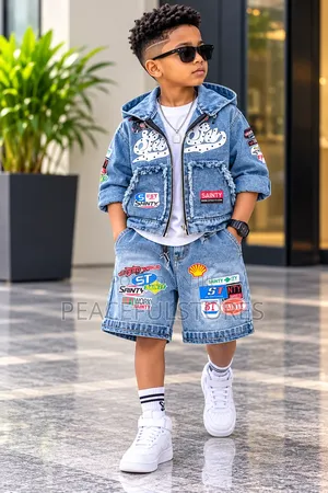 Luxury Boys Denim Jacket and Shorts Set