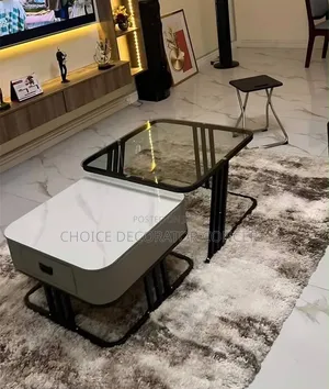 Nesting Coffee Table Set – Marble & Glass