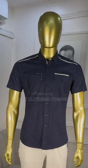 Navy Blue Military Wool Shirt