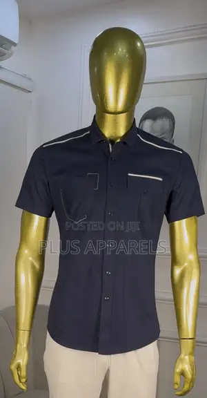 Navy Blue Military Wool Shirt