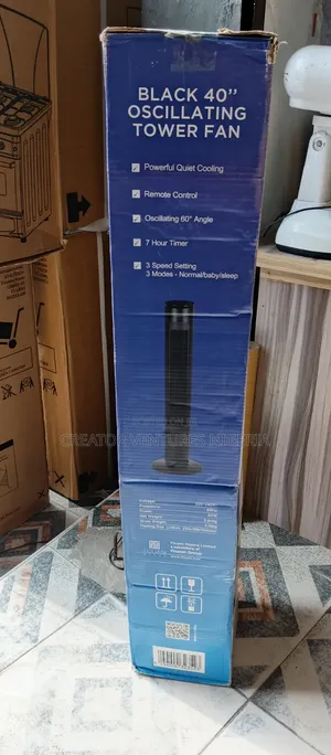 Tower Fan Maxi Oscillating 40,with Remote,3 Speed,7 Hours Timer