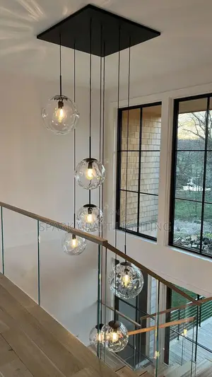 Luxury Stair Case or High Ceiling Chandelier by 7 Glass