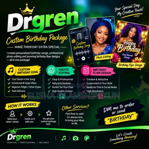 Custom Birthday Song and Birthday Flyer With Photo Editing