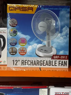 Qasa 12-Inch Rechargeable Table Fan
