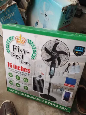 16" Solar Standing Fan Fisv-Royal Home at Vintech Electrical