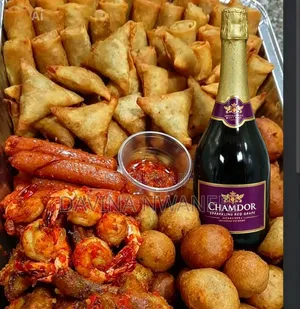 Davy Foods Small Chops Platter for 25 People With Free Bottle of Wine
