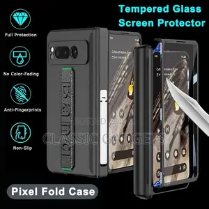 Shockproof Case With Strap & Screen Protector for Google Pixel Fold