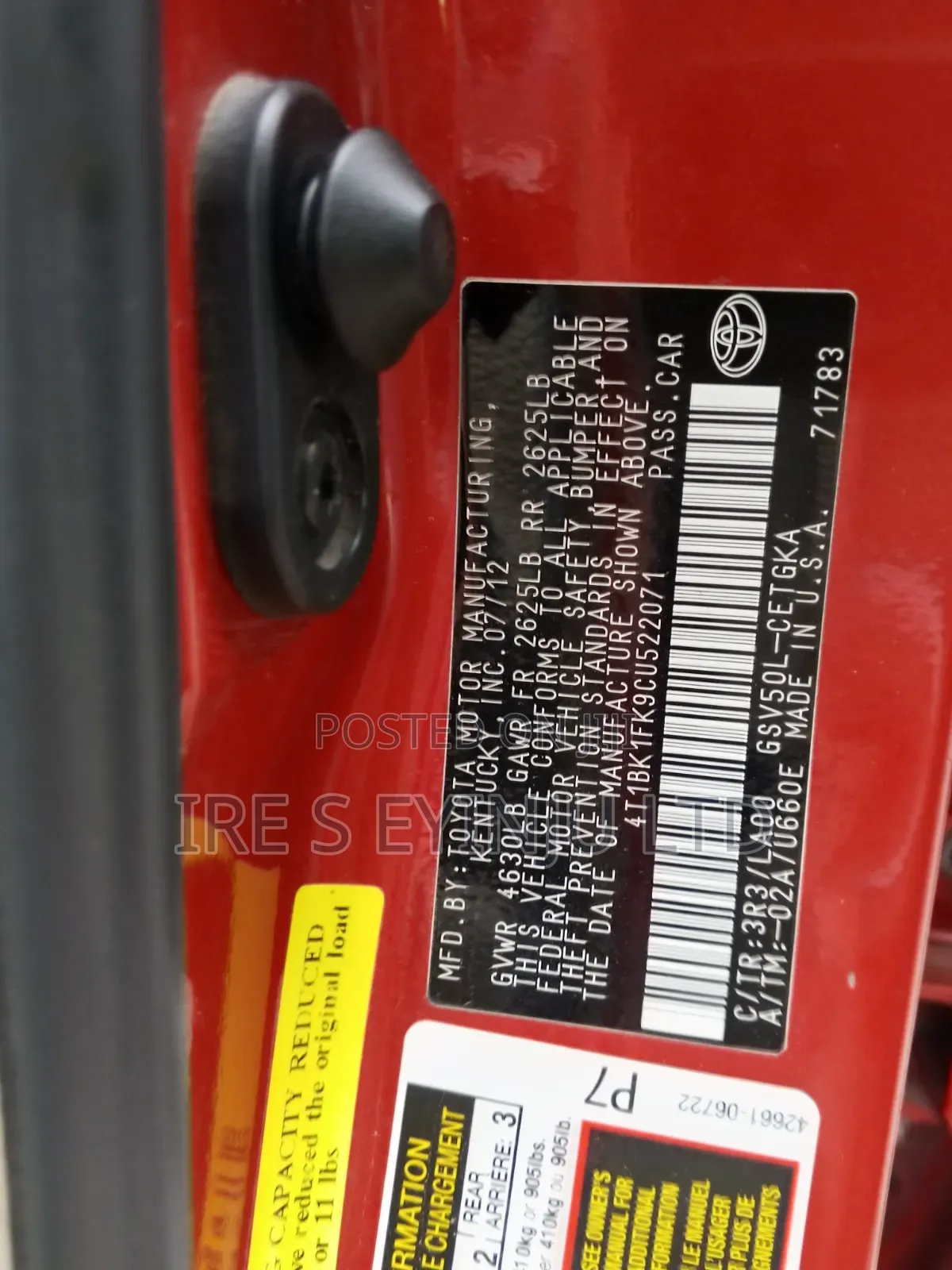 Toyota Camry 2012 Red