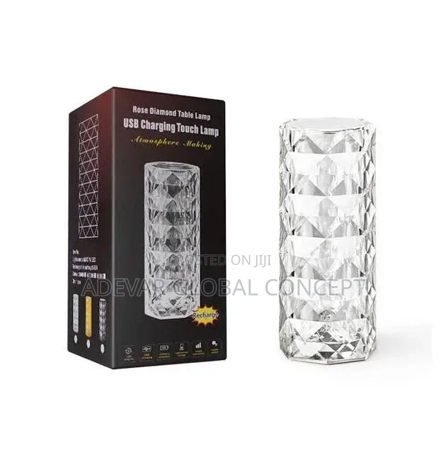 Rose Diamond Table Lamp Rechargeable Touch-Pad