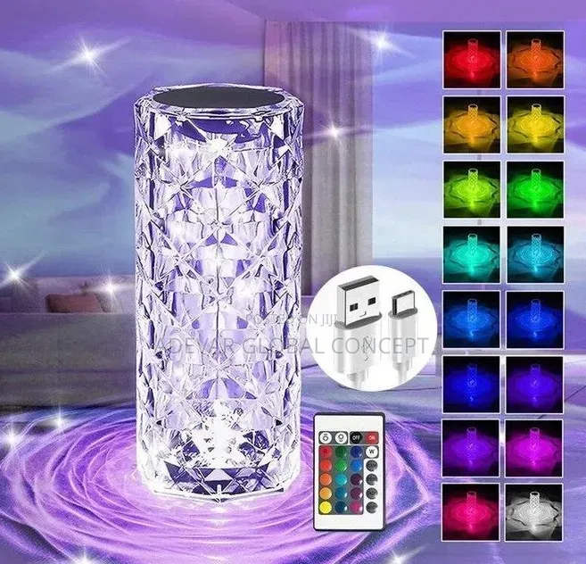 Rose Diamond Table Lamp Rechargeable Touch-Pad