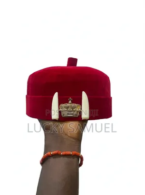 Original Igbo Chief Chieftaincy Cap / Isiagu Red Cap