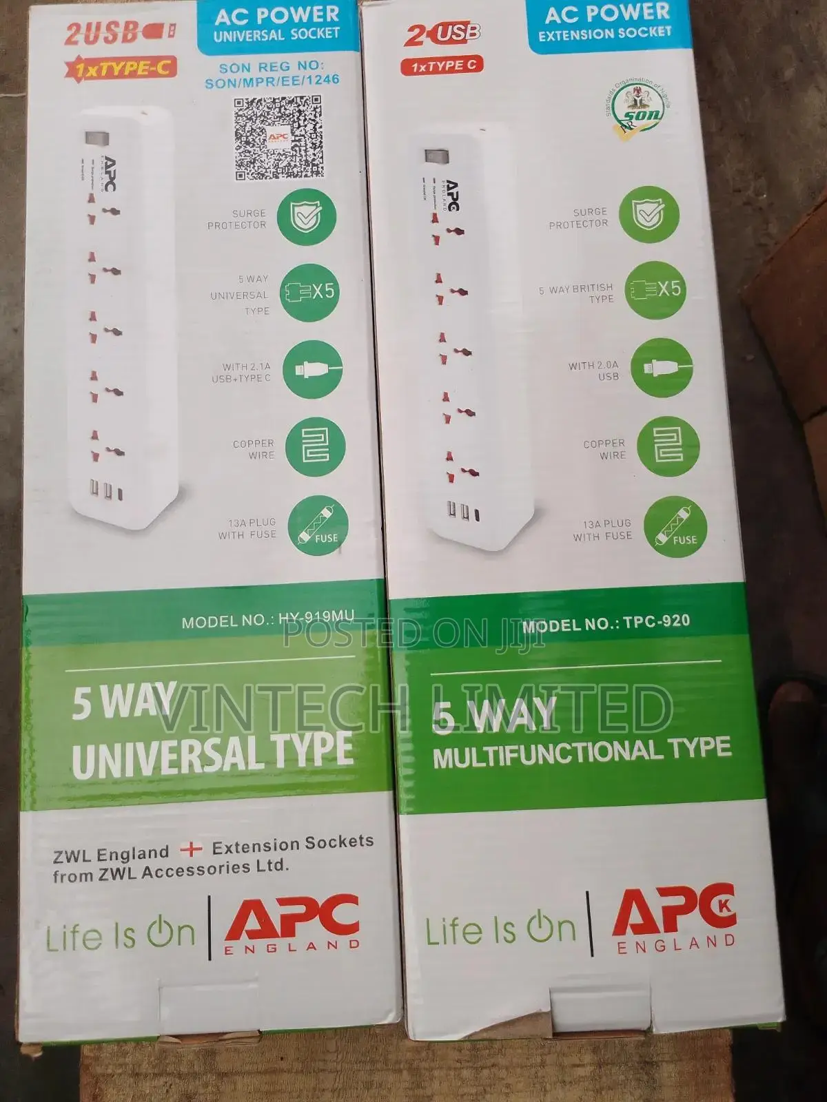 APC Surge Protector Extension Socket With USB Ports