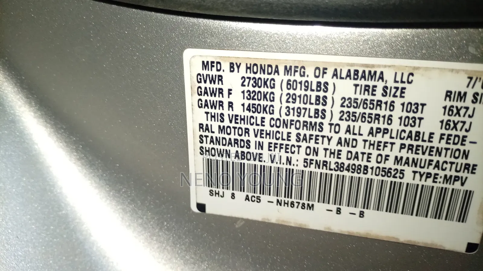 Honda Odyssey 2009 Gray