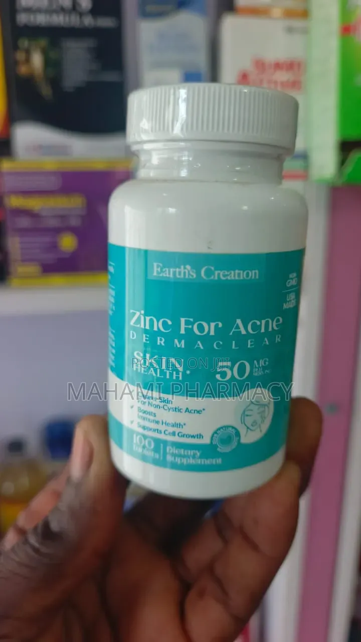 Earth's Creation Zinc for Acne DermaClear 50mg – 100 Capsules