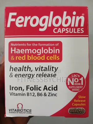 Vitabiotics Feroglobin Iron, Folic Acid, B12, B6 & Zinc X 30 Capsules