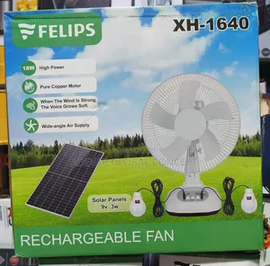 Felips 18w High Power Rechargeable Table Fan With Bulbs and Panel