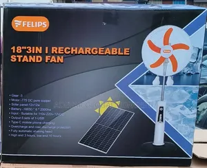 Felips 18 Inches 3 in 1 Rechargeable Solar Stand Fan