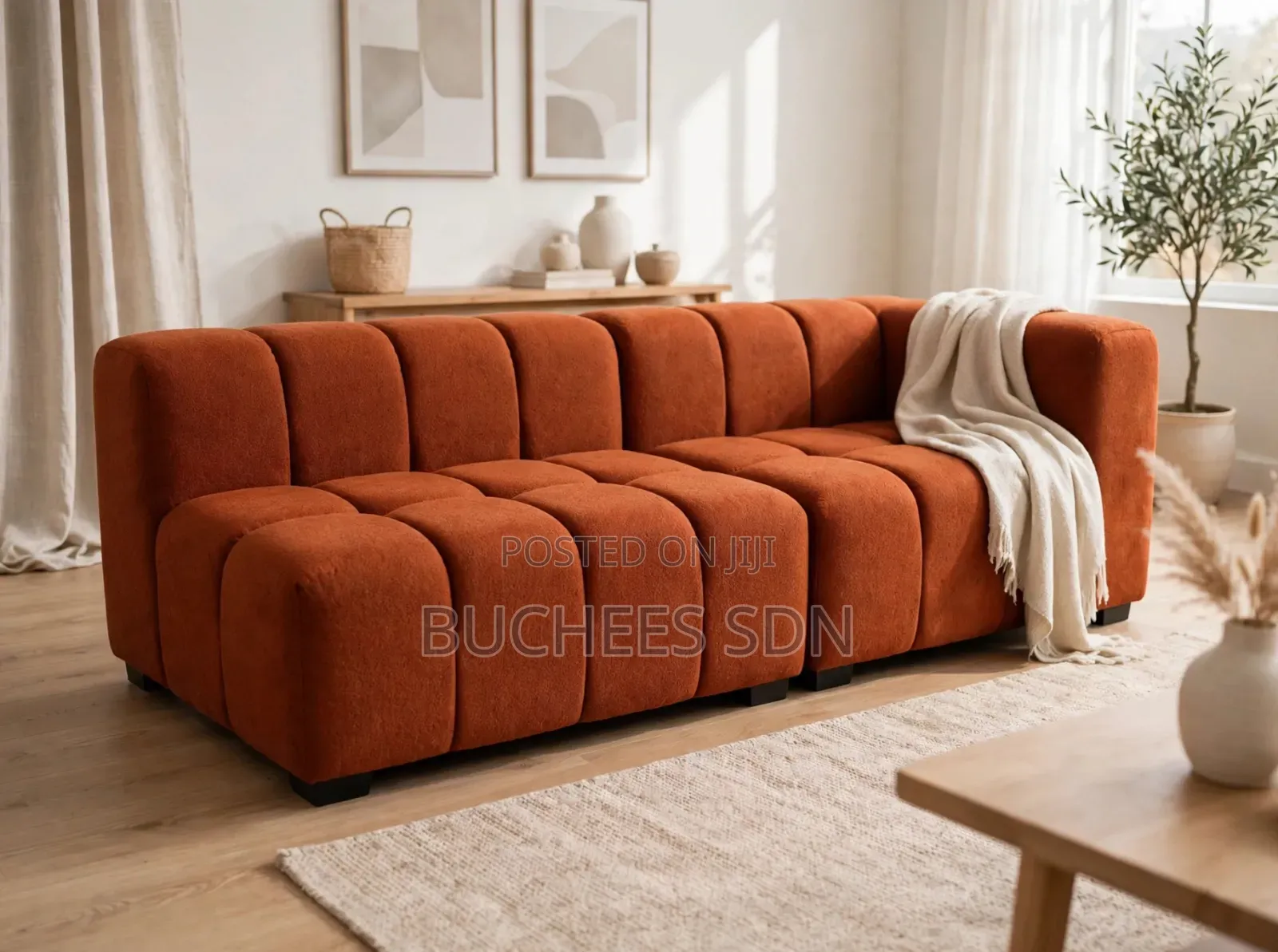 Luxury L-Shape Boucle Sofa - 4 Seater