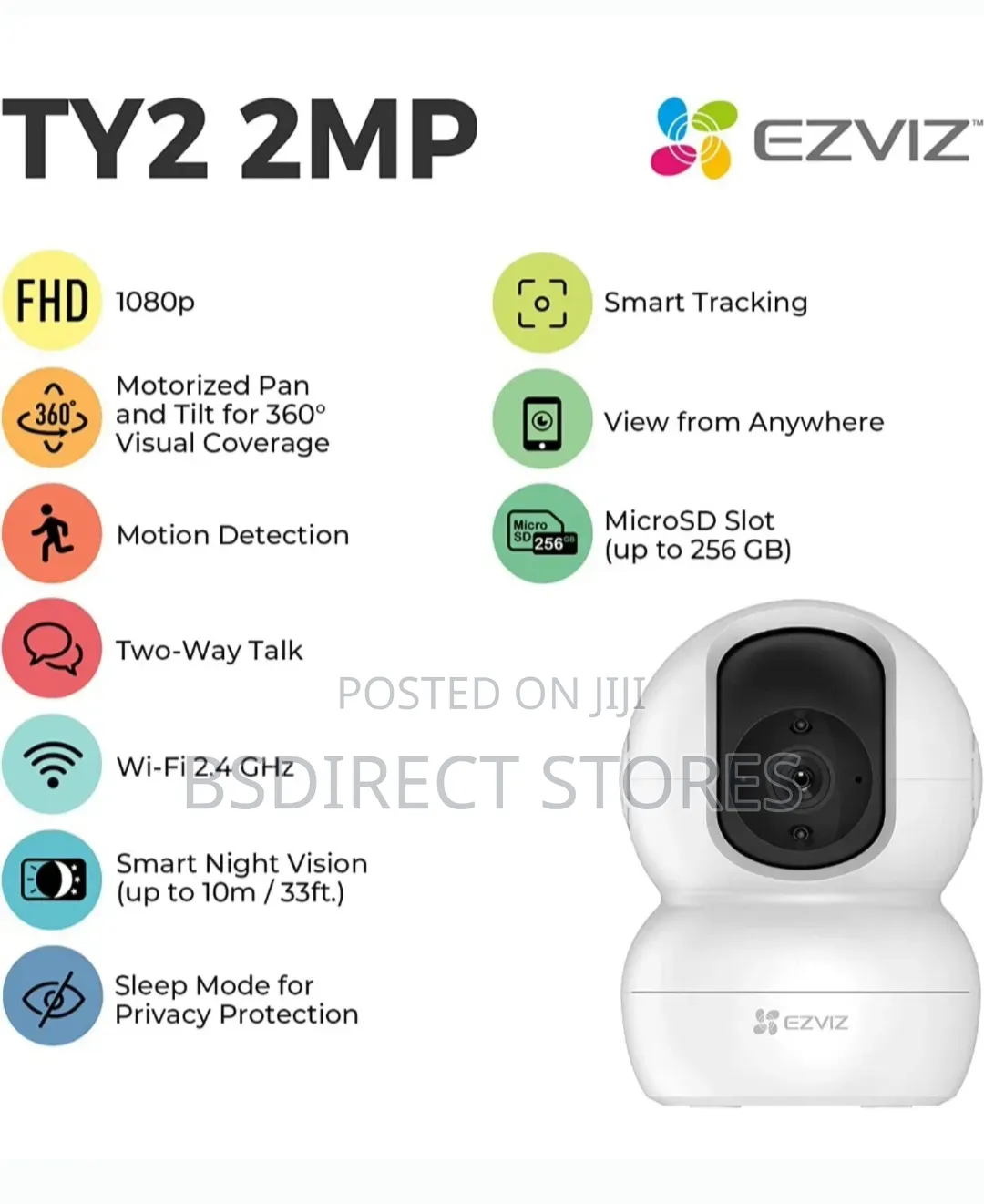 EZVIZ Advanced CCTV Camera With 360° View Motion Detection 2 Way Audio