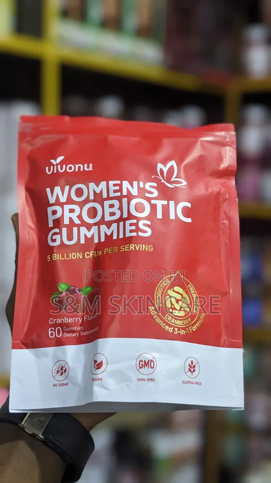 Women's Probiotic Gummies With Cranberry – 60 Gummies
