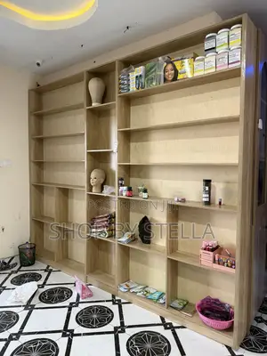 Large Wooden Salon Display Shelf for Sale