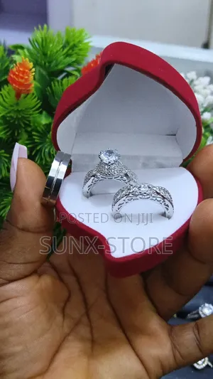 Silver Wedding Ring Set