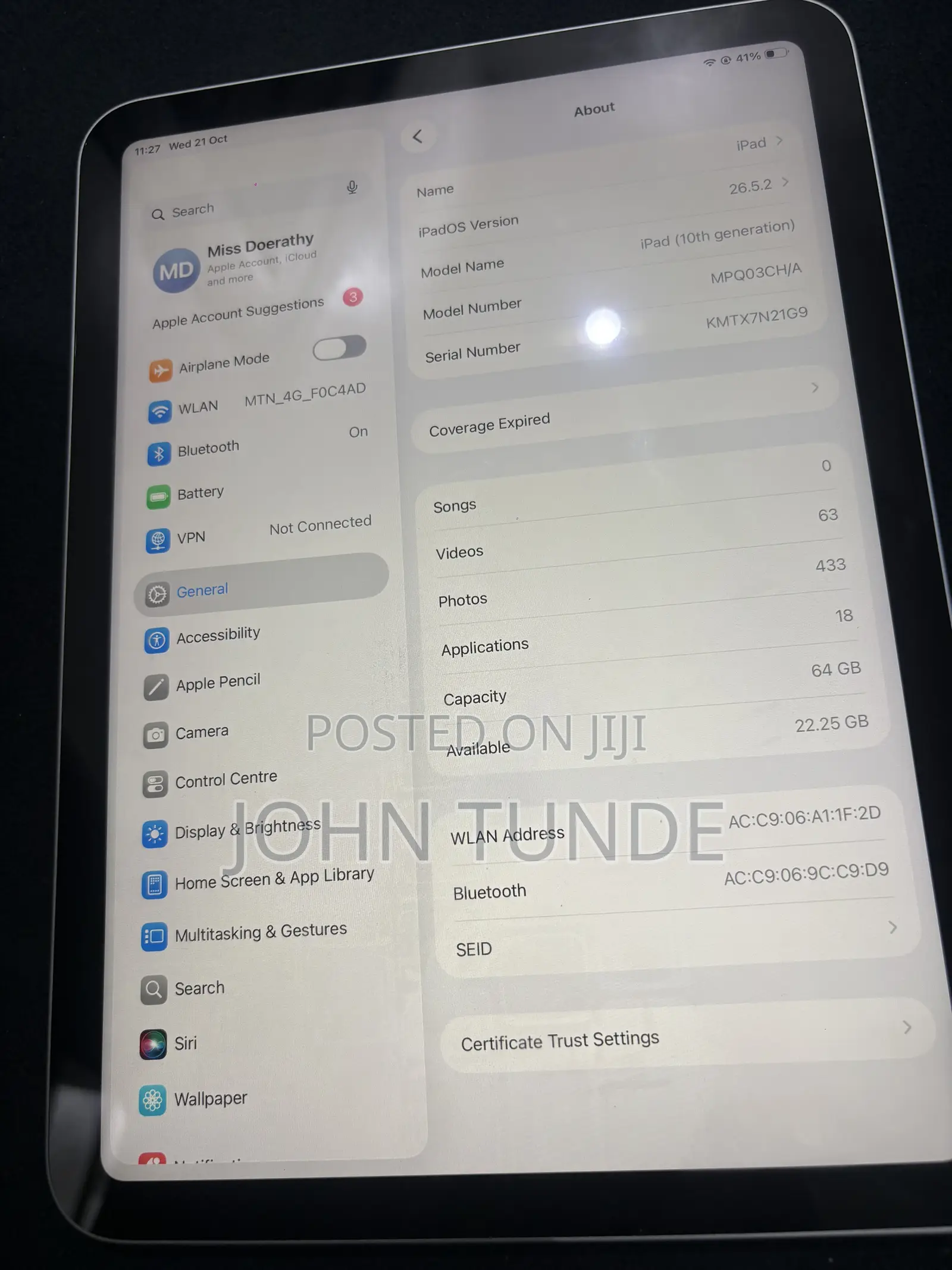 Apple iPad 10.2 (2020) Wi-Fi 64 GB Silver
