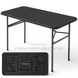 4ft Rectangular Plastic Table - Black