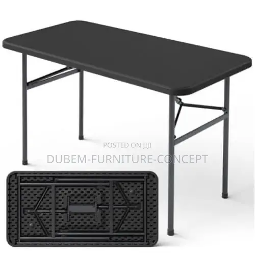 4ft Rectangular Plastic Table - Black