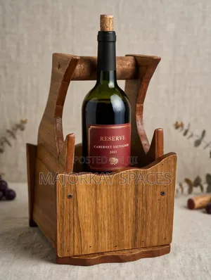 `Wine Bottle Carrier (Caddy) - Handmade Wooden 2-Bottle`